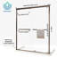 Porte de douche à double cadre coulissante de 46 à 48 po x H 72 po en bronze huilé avec verre trempé transparent de 1/4 po, poignées doubles-133944987-98882084