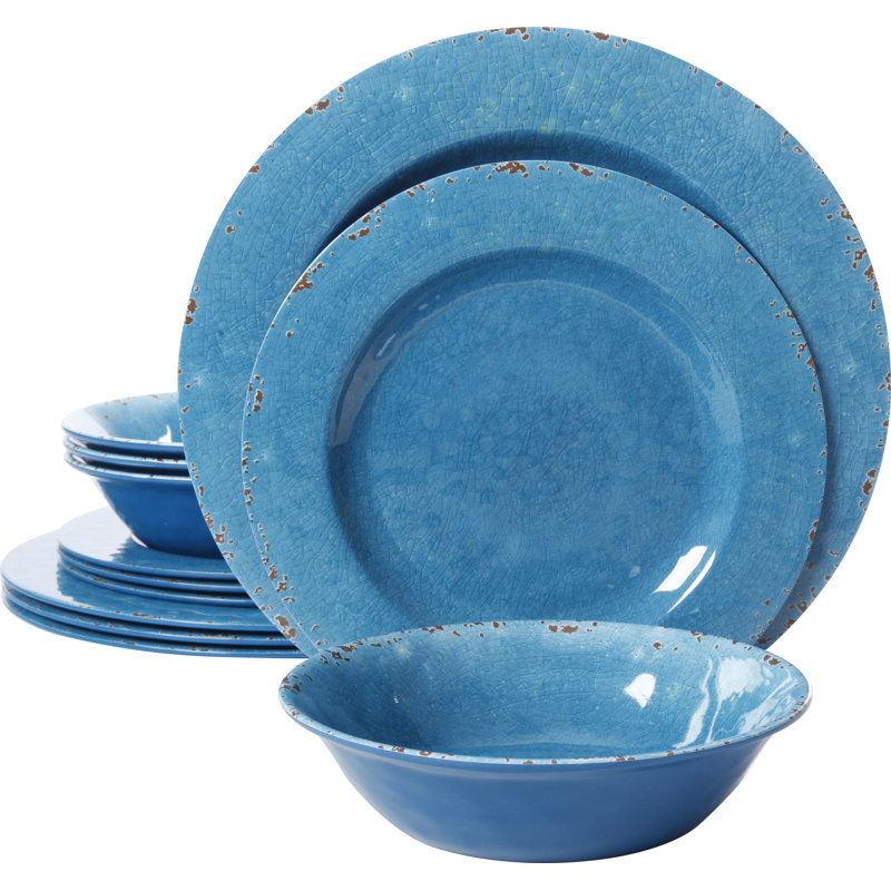 Service de table 12 pièces, service pour 4 Mauna, Bleu de cobalt