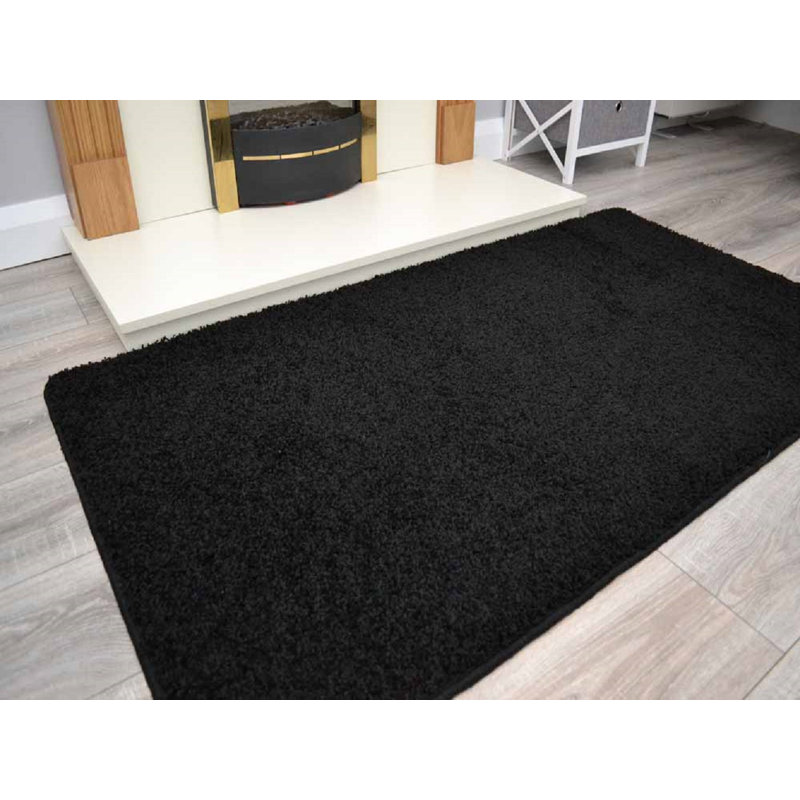 Juwon Solid Colour Shag Area Rug, Rectangle 66 x 120cm