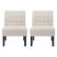 Chaise d'appoint de 2 personnes - siège en tissu beige avec design classique et fabrication stable en bois pour les chaises de patio