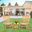Outdoor 3 - Piece Teak Conversation Set