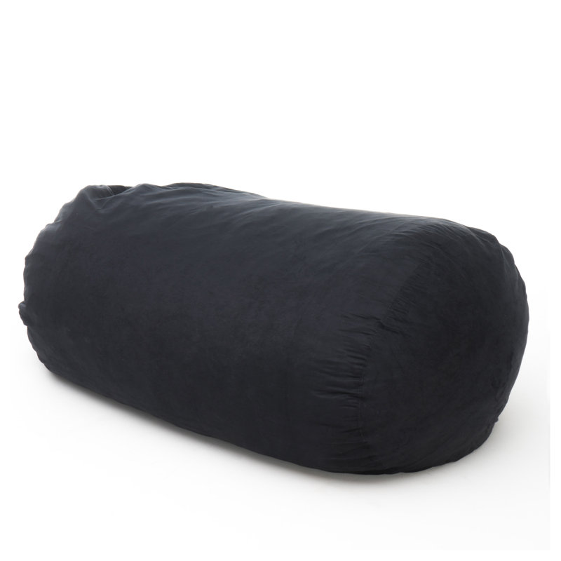 Fauteuil à billes cylindrique en microfibre de 6,5 pieds Lara - Noir
