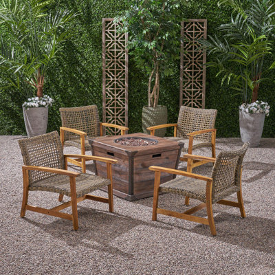 Raynor 5 Piece Rattan Multiple Chairs Seating Group by Millwood Pines