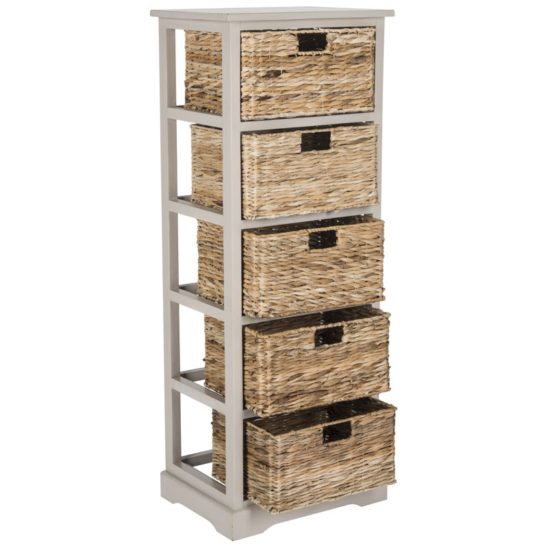Commode décorative 5 tiroirs Painswick, Gris rétro
