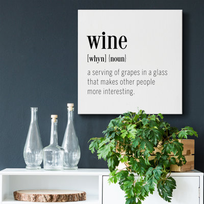 "Wine", art textuel sur toile tendue