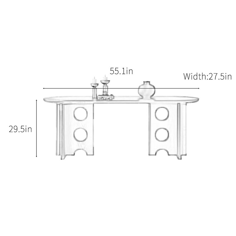 Table de salle à manger en bois massif résistante à la chaleur, Tanné, Noir, H 29,5 po x L 55,1 po x l 27,5 po