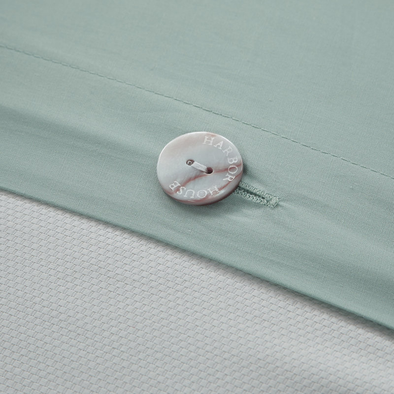 Housse de couette 100% coton pour grand lit - broderie corail élégante et bordure, Queen Duvet Cover + 2 Shams
