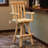 Bruce Square Slat Back Rustic Log Cabin Style Bar Stool, Unfinished-126402282-126402261