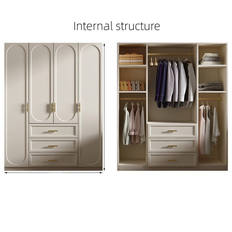 French Style Simple Wardrobe, 78.74" H x 62.99" W x 23.62" D