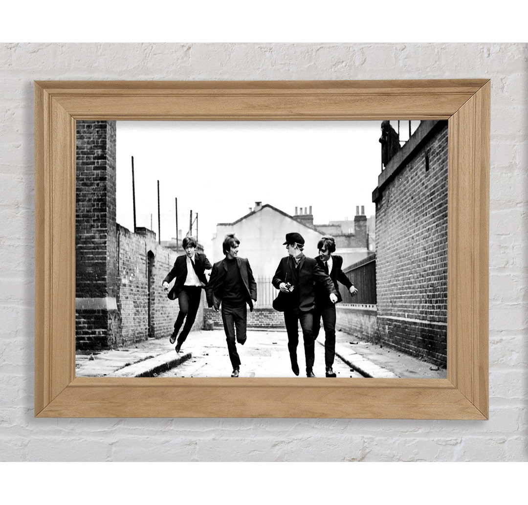 The Beatles Running - Einzelne Bilderrahmen Kunstdrucke