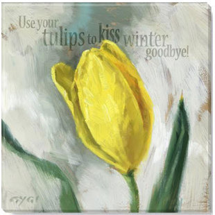 Art mural inspirant de tulipes jaunes