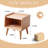 Nordic Modern Simple Solid Beech Nightstand - European Beech Wood Bedside Storage Cabinet, 0.4m Pure Solid Wood Bedroom Side Table-950964113