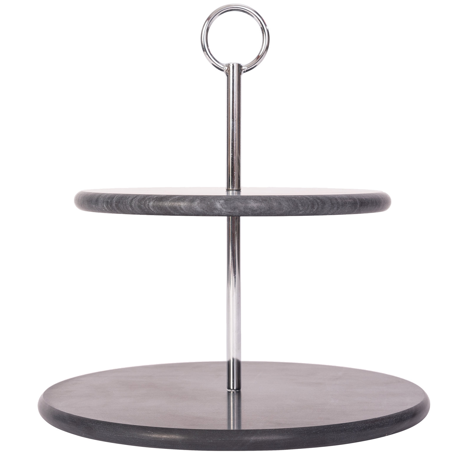 Artifacts Marble™ 2-Tier Dessert Plate, Black Matte