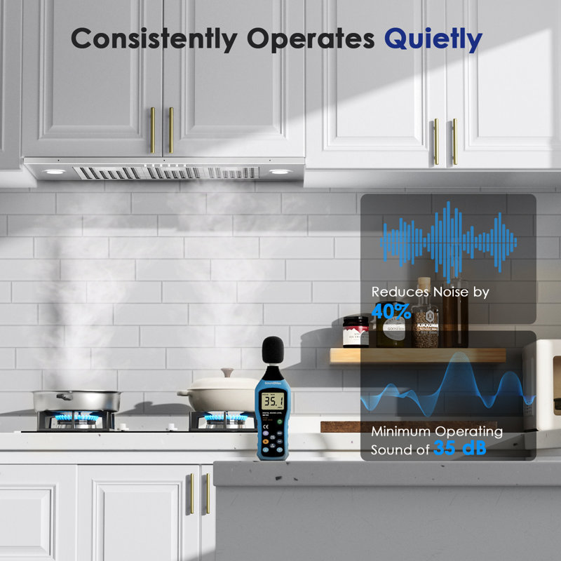 36'' 900 CFM Convertible Insert Range Hood with Ducted and Ductless Mode,4-Speed Control,LED Lights,Permanent Filters in Stainless Steel