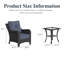 3 Piece Wicker Outdoor Furniture Set with 6-inch Comfy Cushions, High Back Patio Furniture Set with Rattan Armchairs and Side Table-1271170917-1271170918