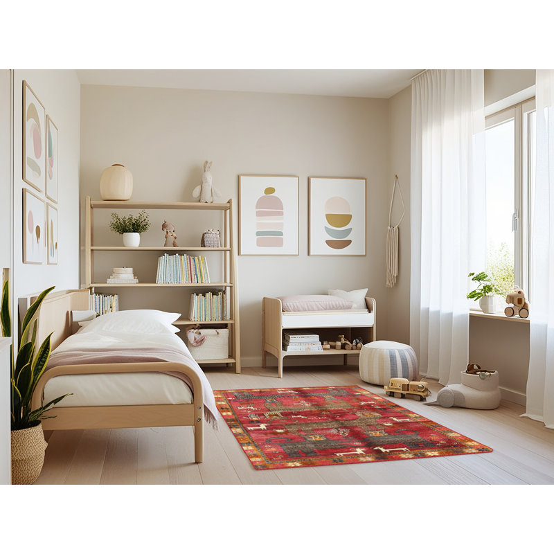 Tapis rouge à motif sud-ouest, Rectangle 3 pi x 5 pi