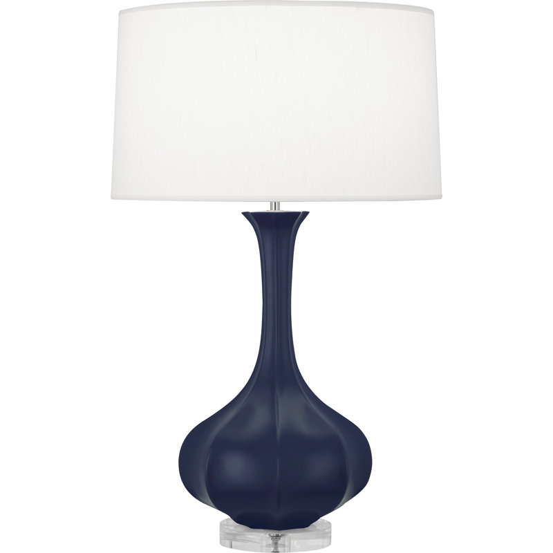 Pike Ceramic Table Lamp, Matte Midnight Blue