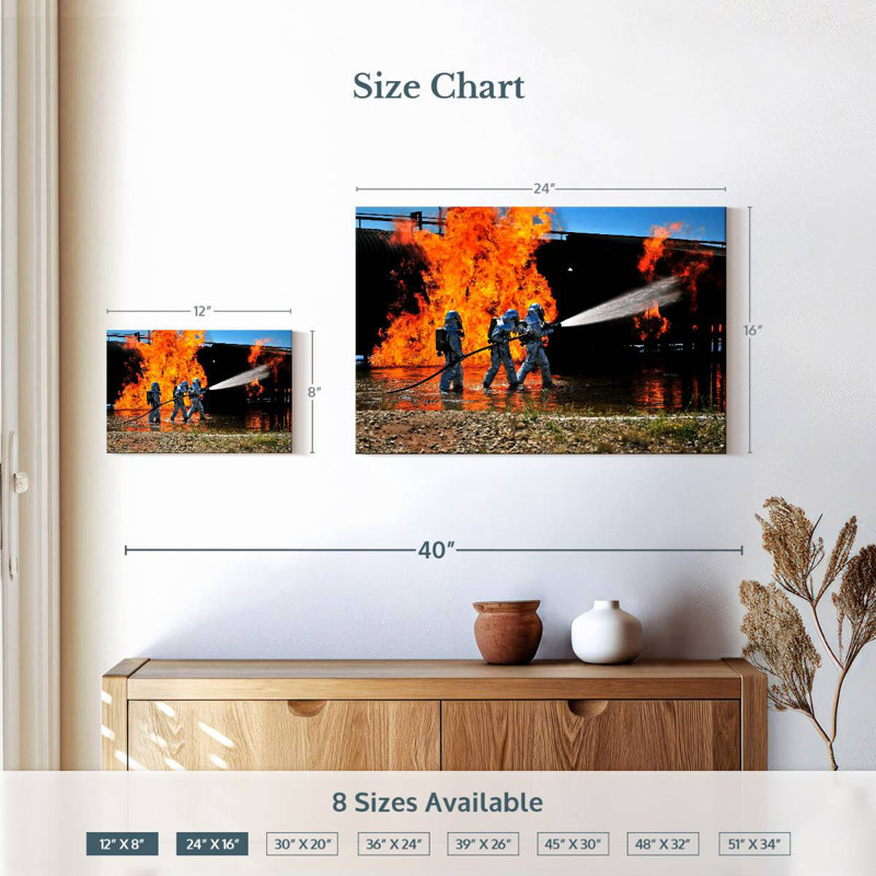 Simulated Fire Emergency, 16" H x 24" W