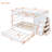 Full Over Full Bunk Bed with Twin Size Trundle & Staircase, White Bed Frame for Kids & Teens-117987563