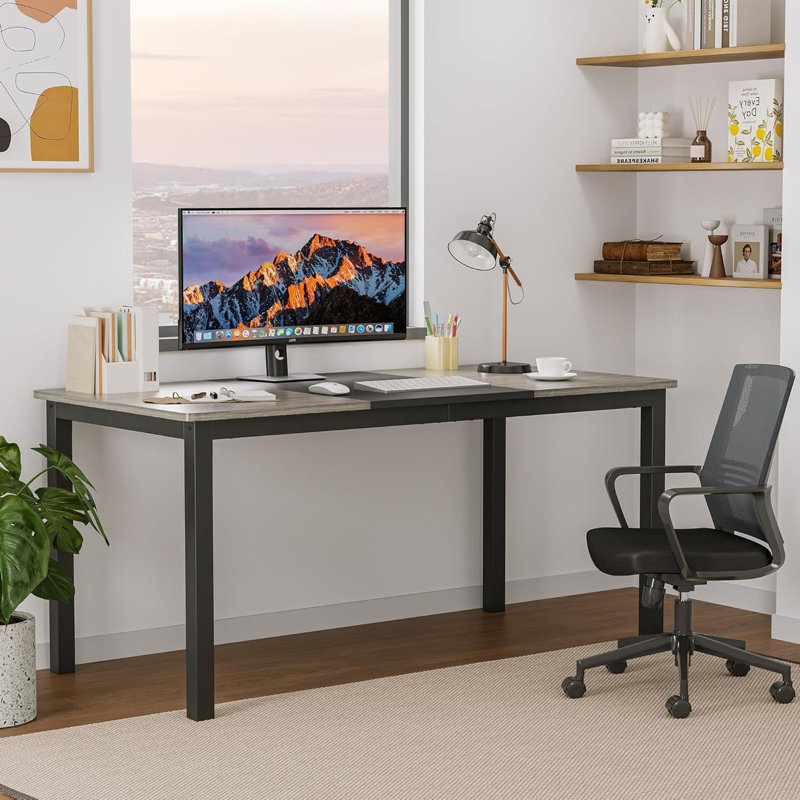 Bureau d'ordinateur, Gris, H 29,5 po x l 63 po x P 31,5 po