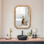 Miroir de salle de bain fonctionnel avec armoire cachée, 29,21 pouces de hauteur, 19,94 de profondeur, conception moderne et élégante illusion flottante, structure en métal et en bois synthétique, tablettes réglables pour organiser les bijoux