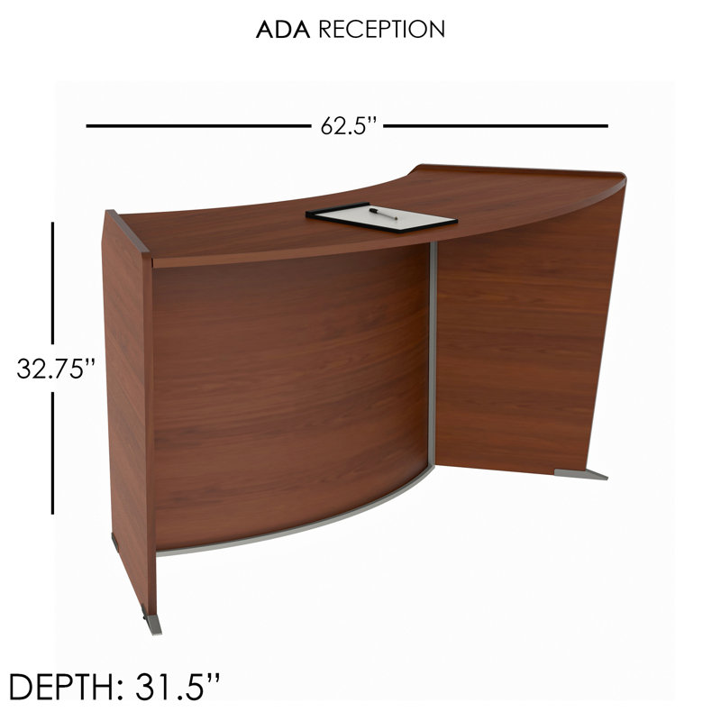 Duncan U-Shaped Reception Desk, Cherry