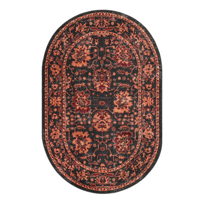 Tapis floral noir