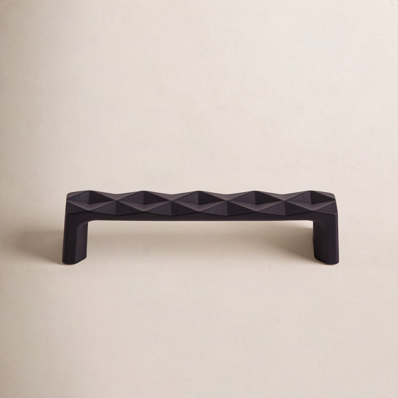 Quilted Bar Cabinet Pull, Flat Black, 3 3/4" Center to Center