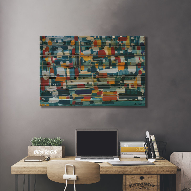 «Modern Theory» par Leah Nadeau - impression sur bois sans cadre, H 26 po x l 40 po x P 1,5 po