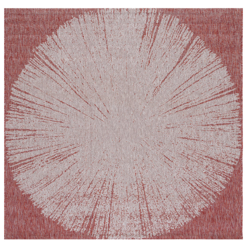 Damin Performance Abstract Indoor/Outdoor Area Rug, Square 6'7"