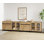 Buffet moderne avec tablettes réglables, armoire de rangement 4 en 1 avec portes en verre, armoire à café pour la cuisine