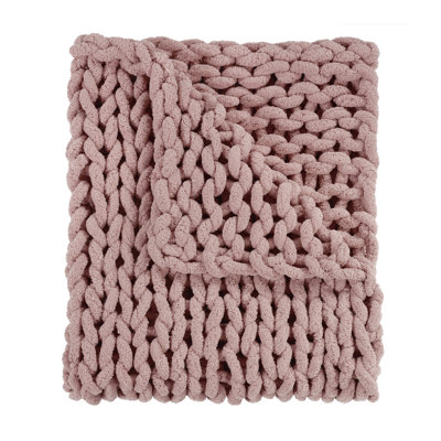 Donna Sharp Blush Chenille Knitted Throw