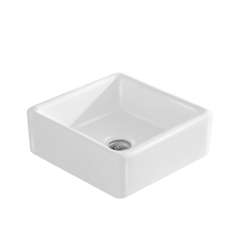 Modern Ceramic Square Vessel Bathroom Sink