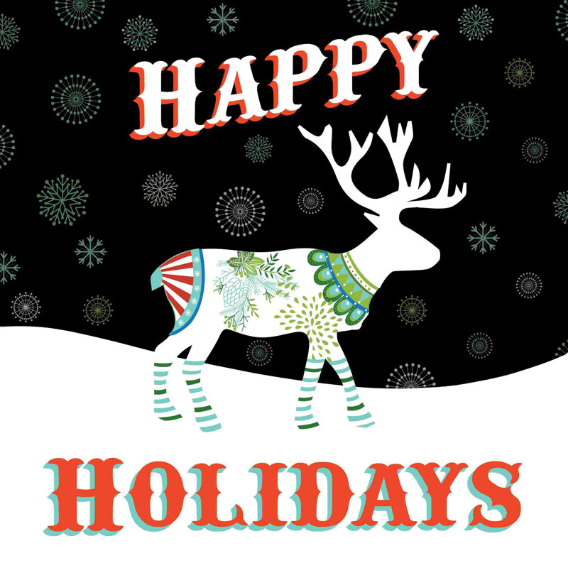 Mod Holiday On Black I, Toile tendue, H 12 po x l 12 po, Non