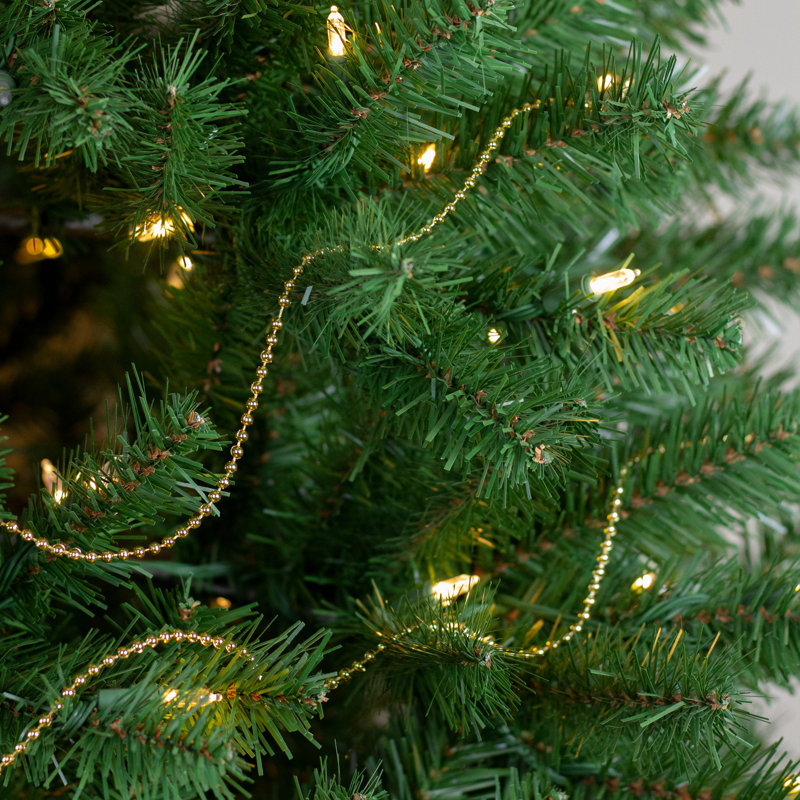 Guirlande 66 'de Noël avec perles artificielles, L 66 pi, Or