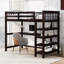 Lit mezzanine simple avec tablettes de rangement et bureau sous le lit-1257578776-1257578779