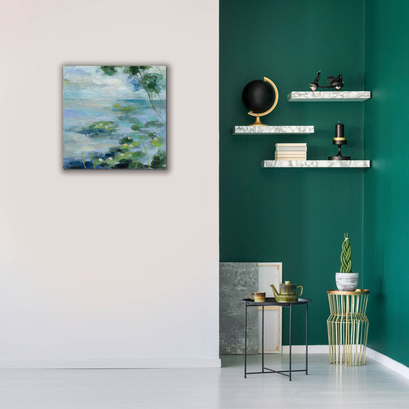 «Lily Pond 2» par Silvia Vassileva, art mural sur toile, H 26 po x l 26 po x P 1,5 po