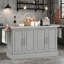 Kitchen Island Rolling Kitchen Island Cart with 2 Drawers, Spice, Knife and Towel Rack