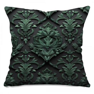 Coussins décoratifs en damas vert