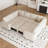 Shavera Velvet Large U-Shaped Sectional Couch Convertible Oversized Sofa Bed Sleeper-607968773