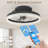 16" Decorative Led Ceiling Fan Light, Modern Flush Mount With Crystal-inspired Acrylic Ring, Hidden Blades, Remote & App Control, Dimmable Low Profile Fan For Bedroom Living Room (black)