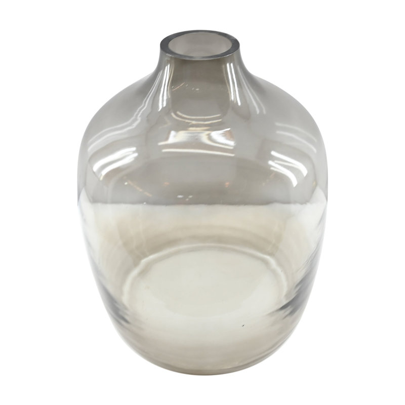 Vase en verre soufflé à la main 11,75 po Tergel, gris
