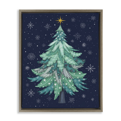 Art abstrait sur toile, motif abstrait arbre de Noël par Darlene Seale