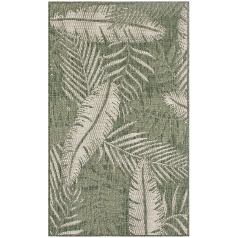 Bertine Floral Indoor / Outdoor Rug, Rectangle 2' x 4'