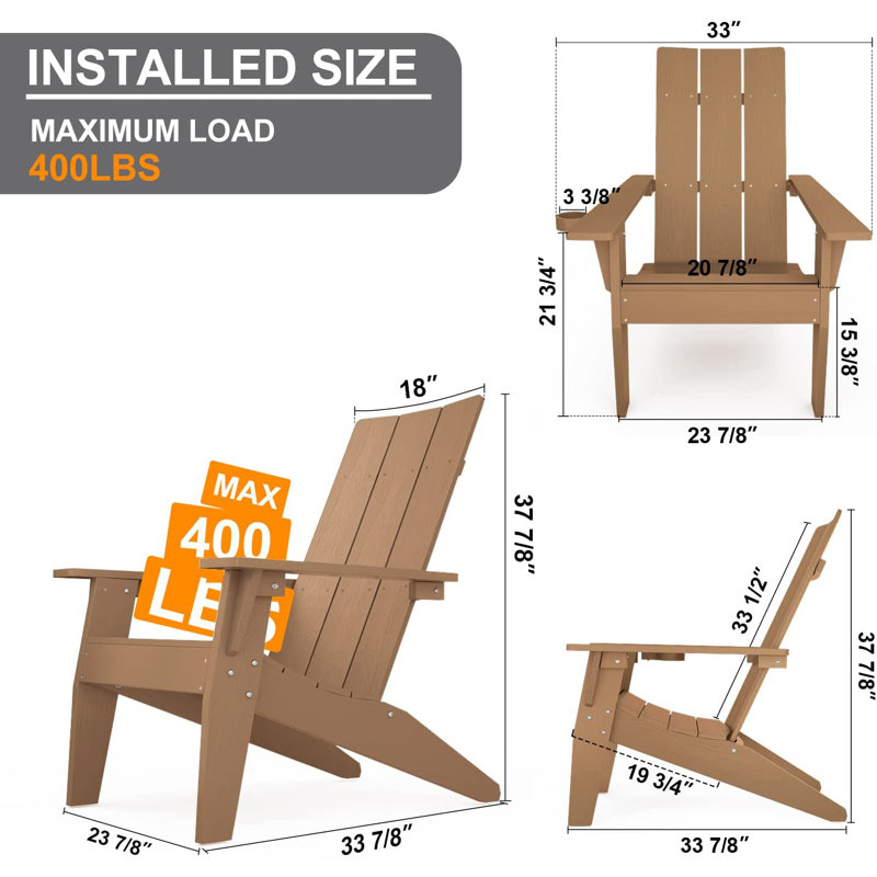 Chaise Adirondack en plastique Academy, Teck