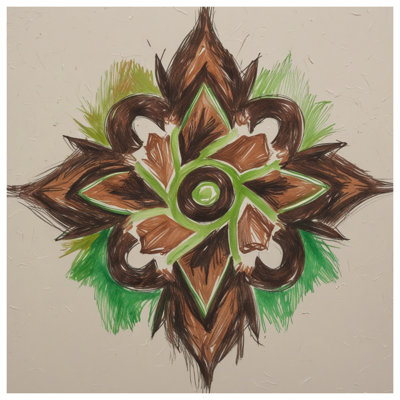 Tapisserie murale brune et verte Amoreena