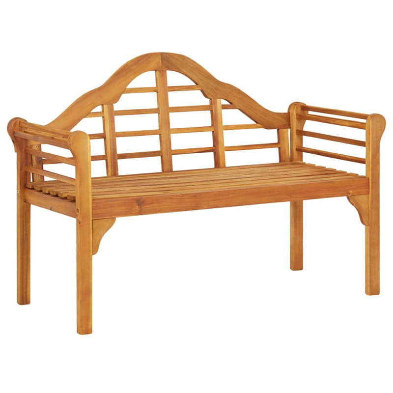 Banc de jardin, bois d'acacia brun résistant aux intempéries, 49 po