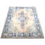 Tapis unique en laine noué à la main de style années 1960 de 11 pi 1 po x 14 pi bleu / rose clair / blanc