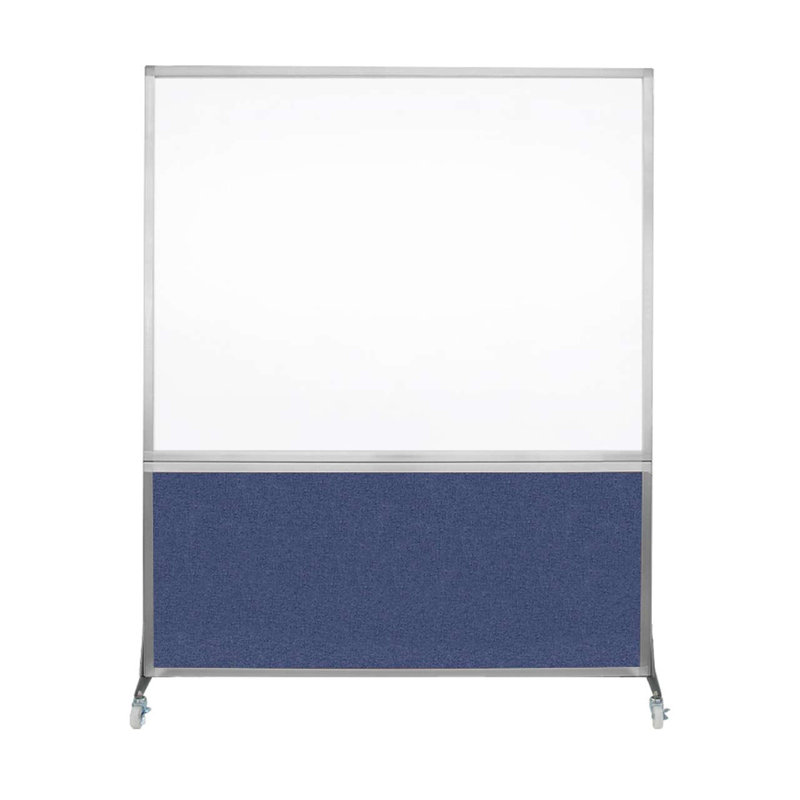 Tableau blanc mobile 6 'de haut DivideWrite, Moka, H 72 po x l 60 po, Argent