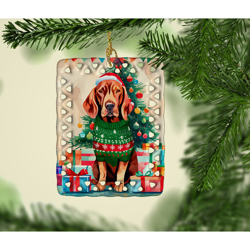 Ornement en porcelaine de Noël Vizsla, Vizsla 3674